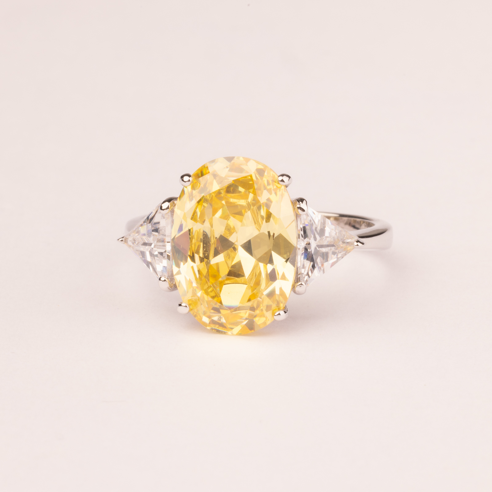 Anello zircone ovale colorato mm: 14X10 - immagine 5