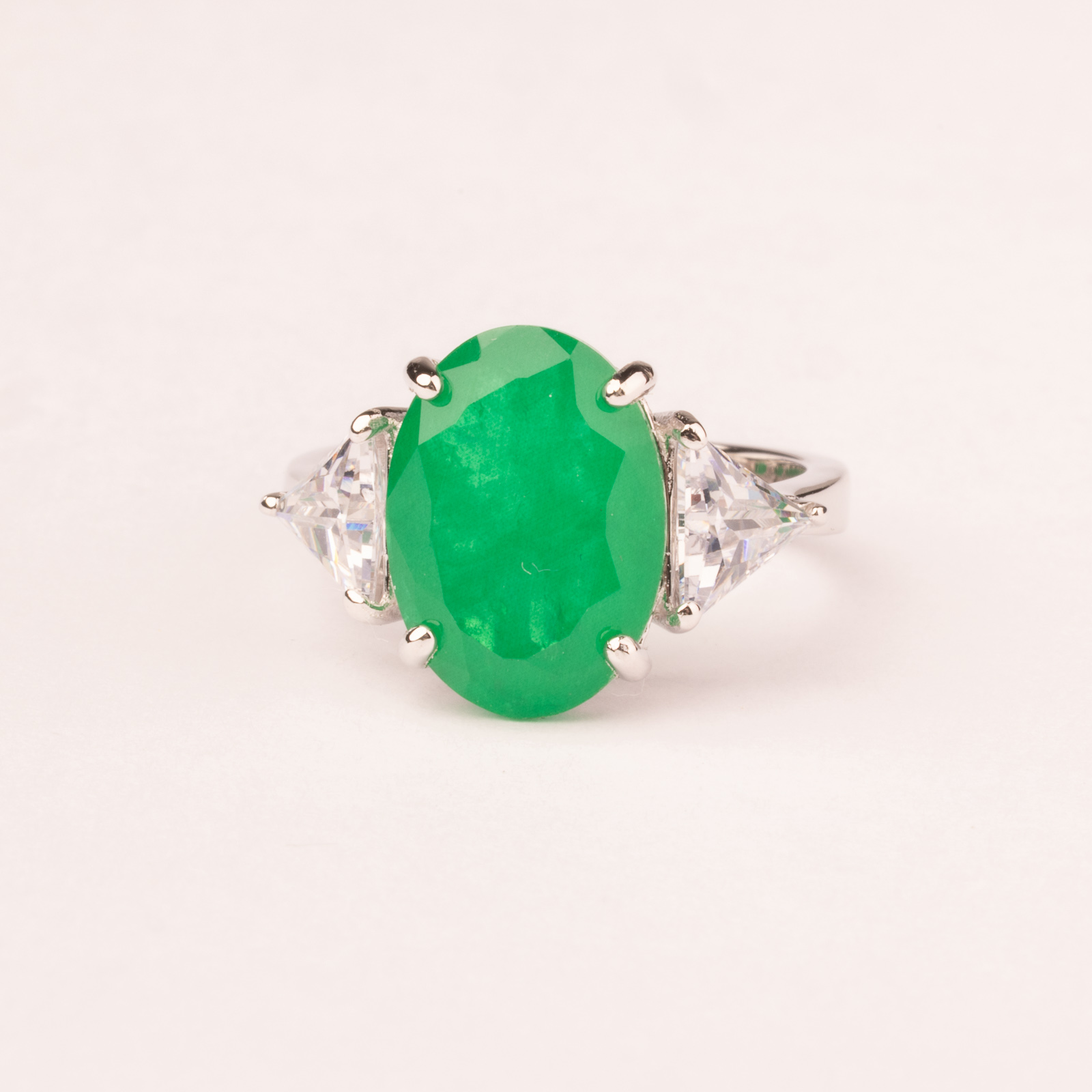 Anello zircone ovale colorato mm: 14X10 - immagine 6