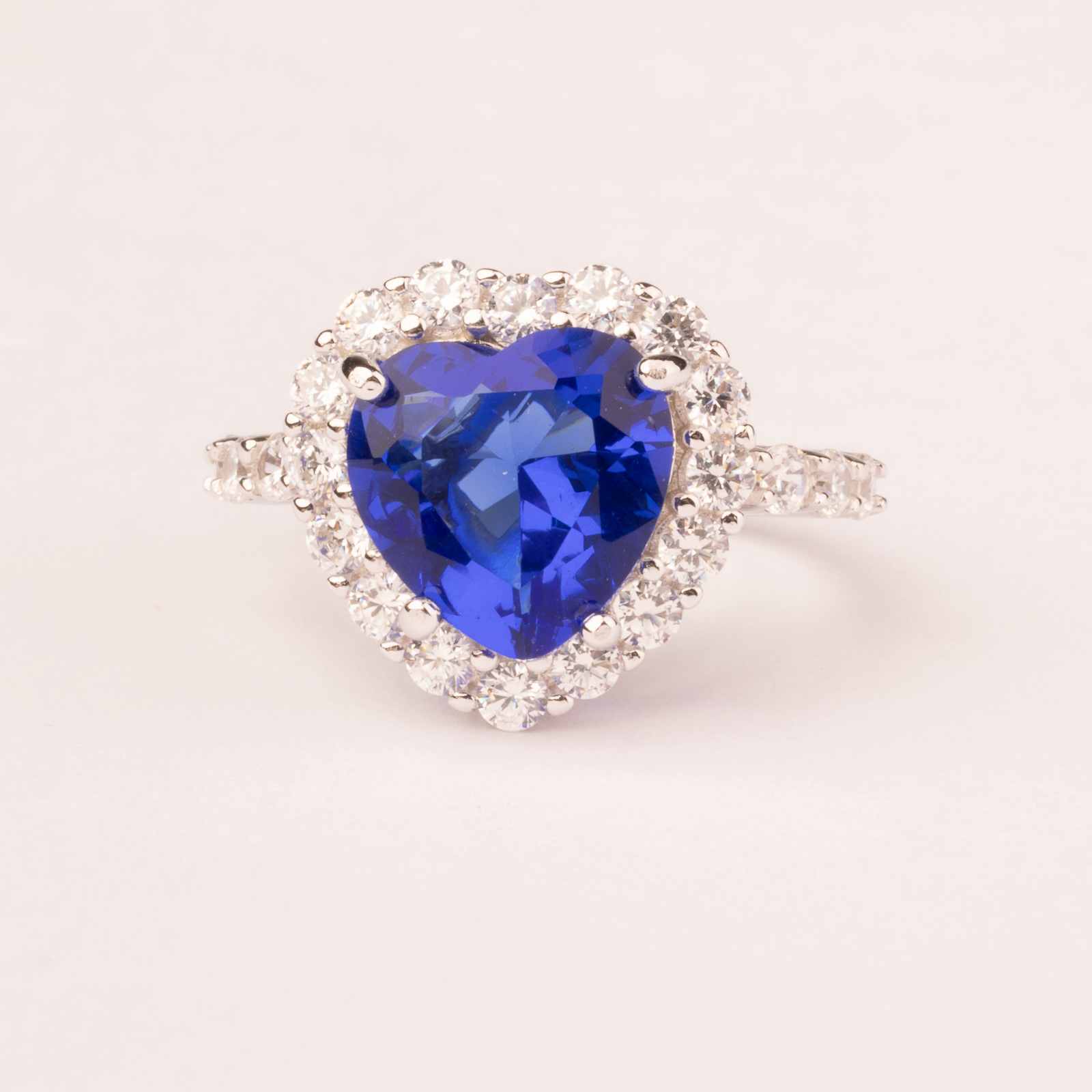 Anello cuore sfaccettato colorato mm. 10x10 - immagine 3