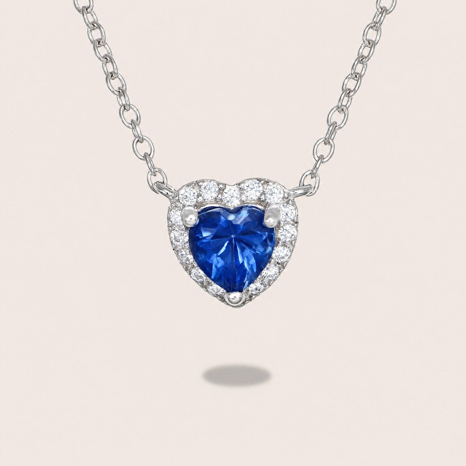 Ciondolo micro cuore colore con pave'