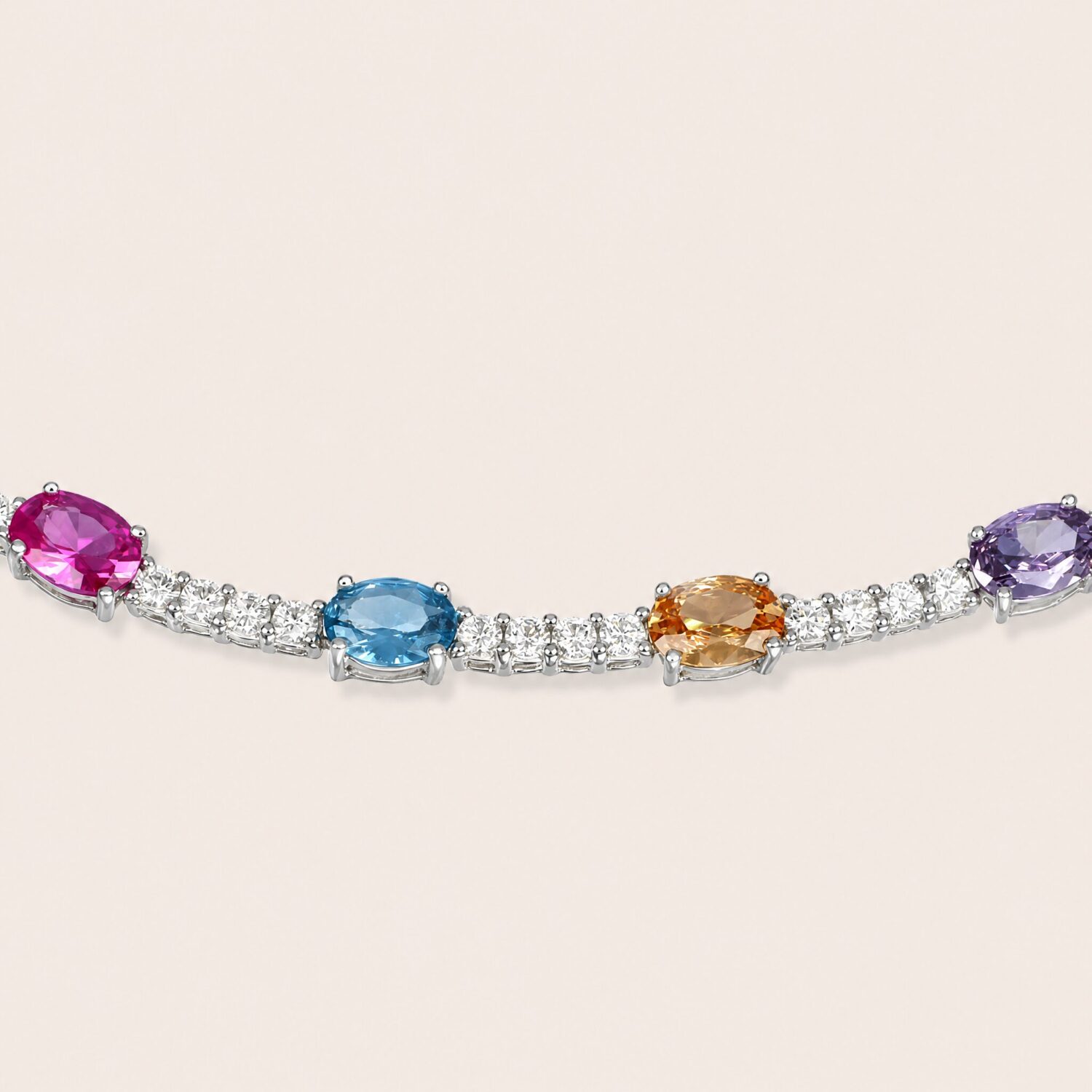 Collana girocollo ovalini multicolor