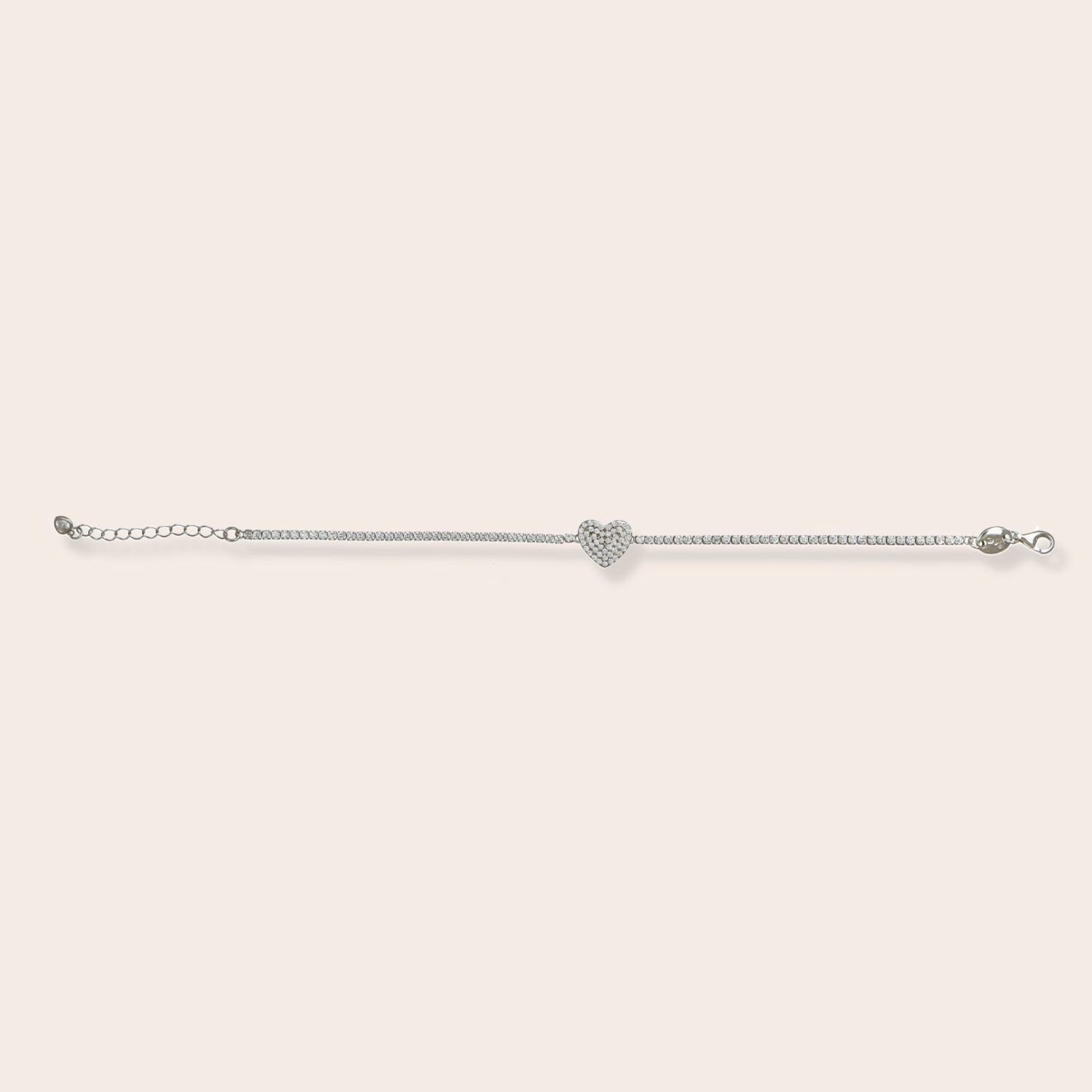 Bracciale tennis 1.5 mm. con cuore - immagine 3