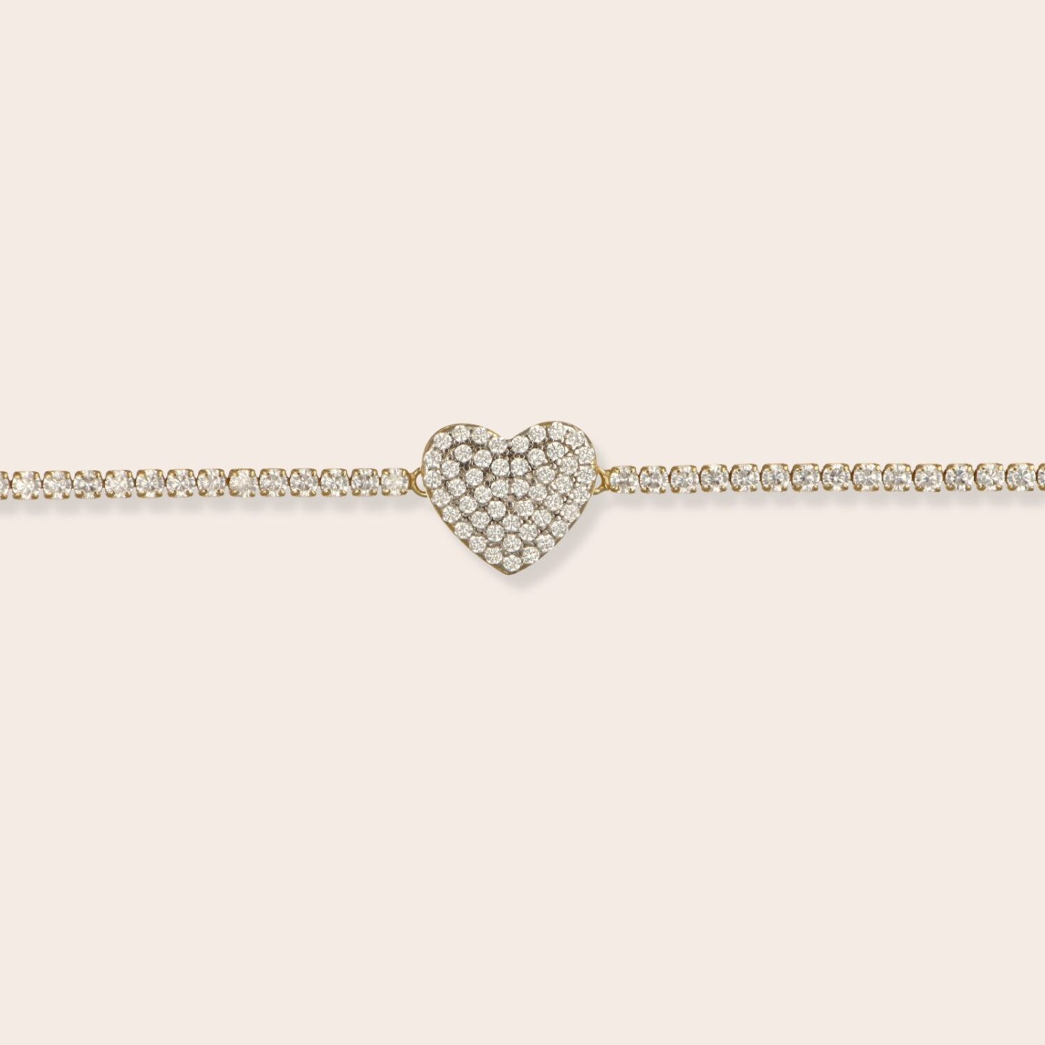 Bracciale tennis 1.5 mm. con cuore - immagine 2