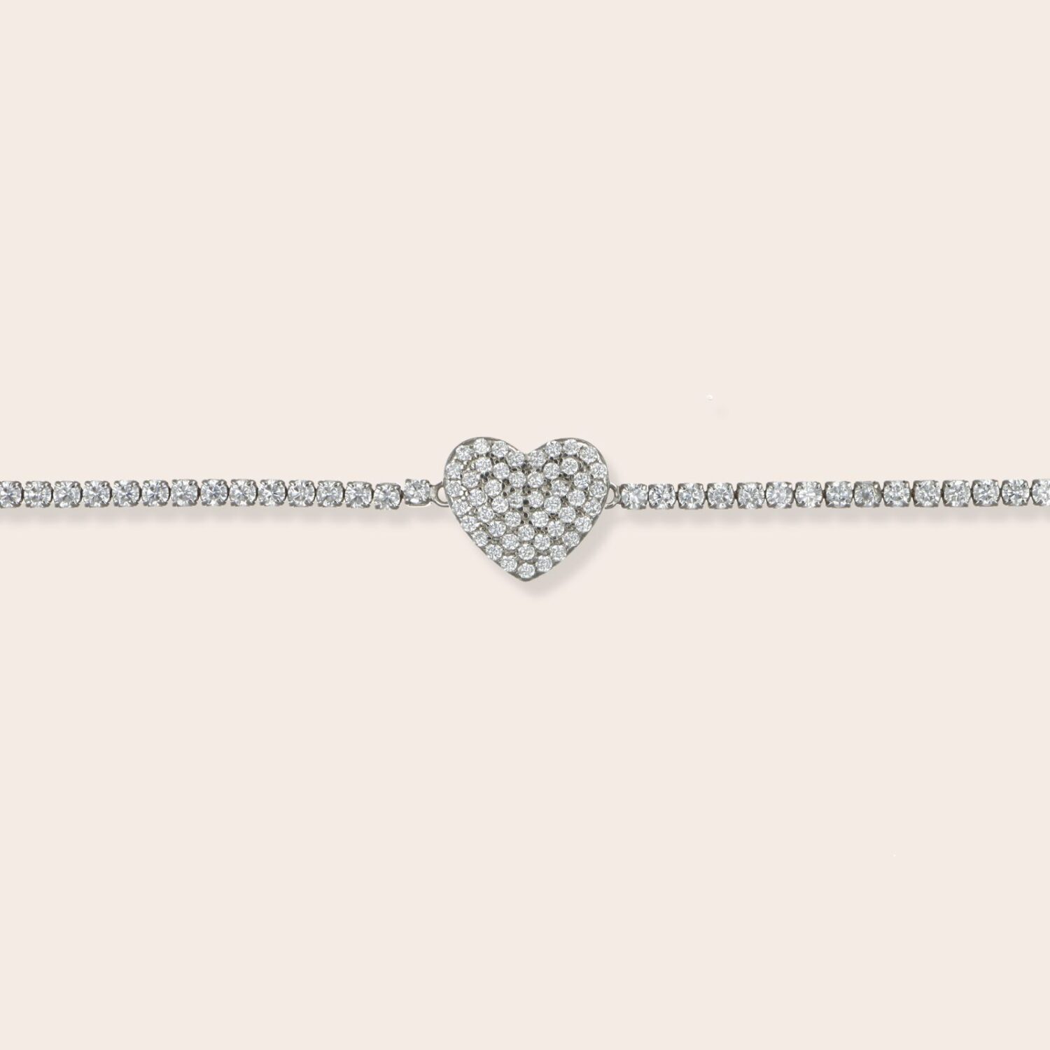 Bracciale tennis 1.5 mm. con cuore