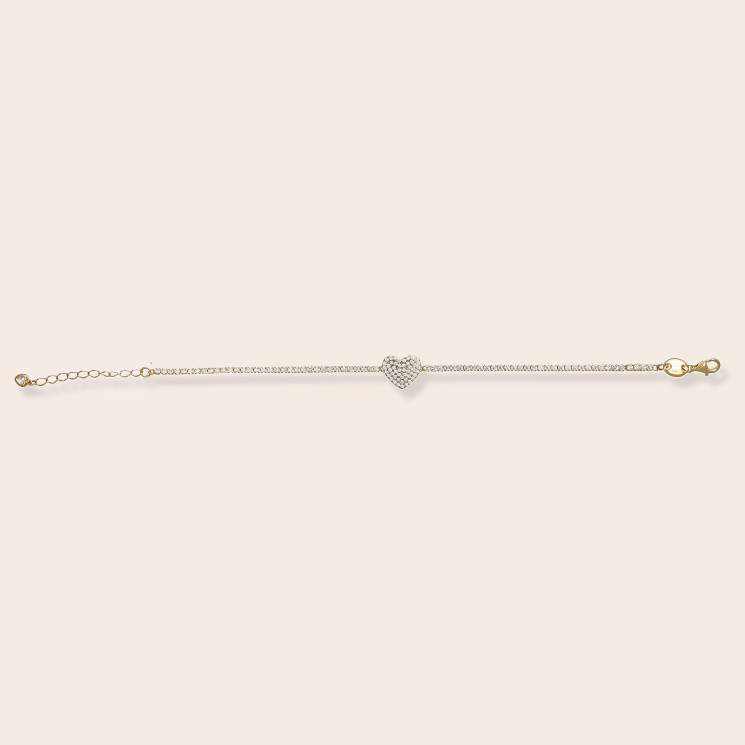 Bracciale tennis 1.5 mm. con cuore - immagine 4