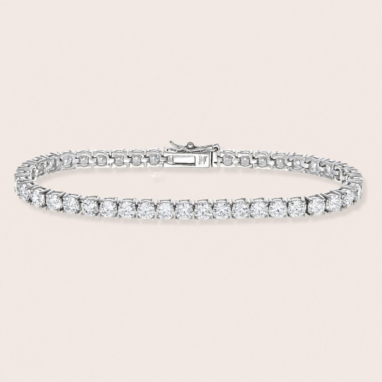 Bracciale tennis bianco 4 mm.