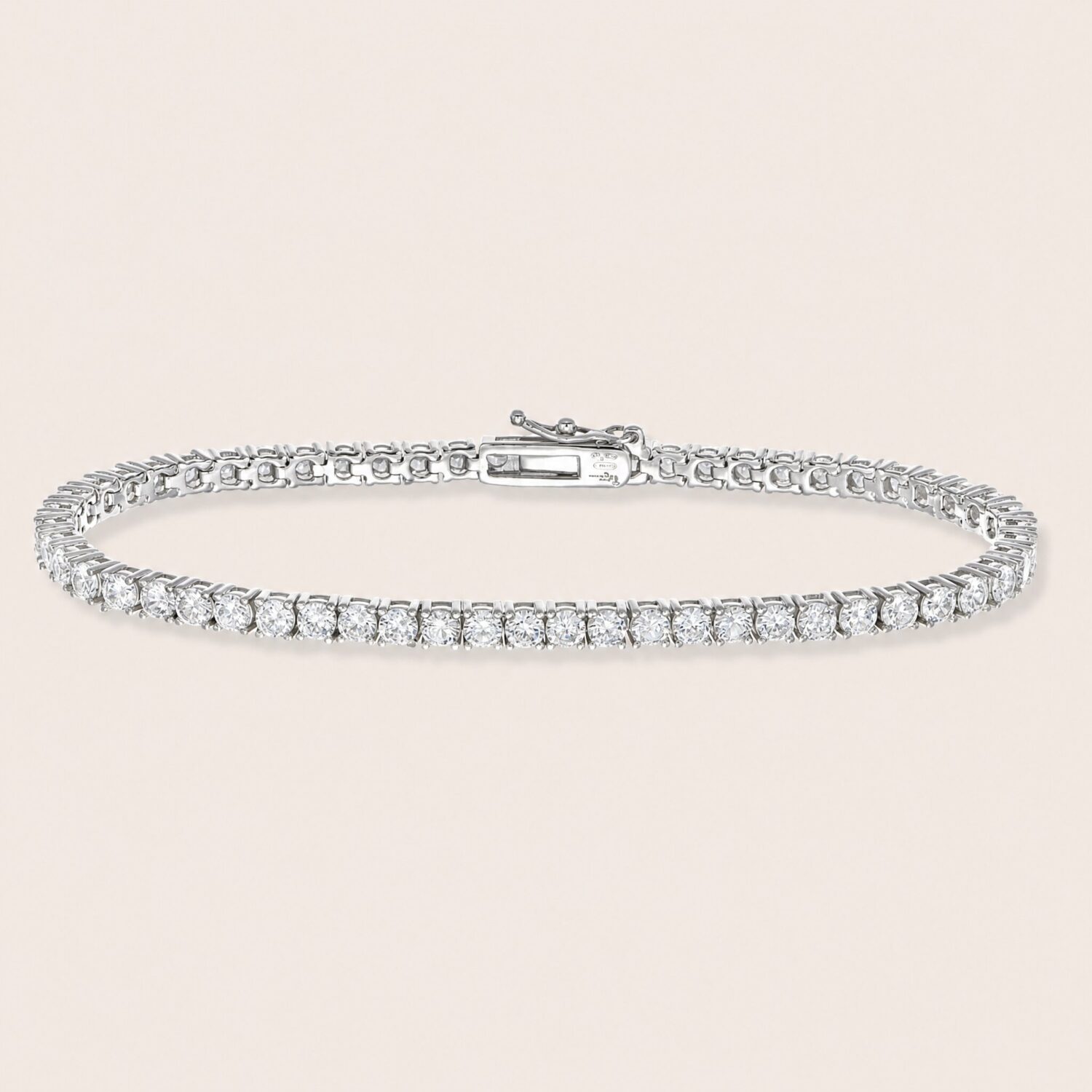 Bracciale tennis bianco 3 mm.