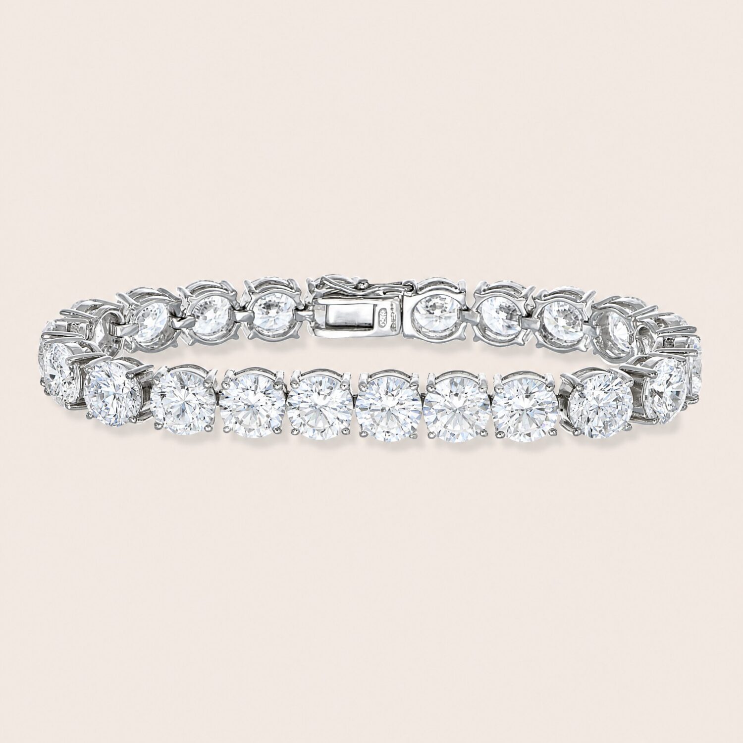 Bracciale tennis bianco 8 mm.