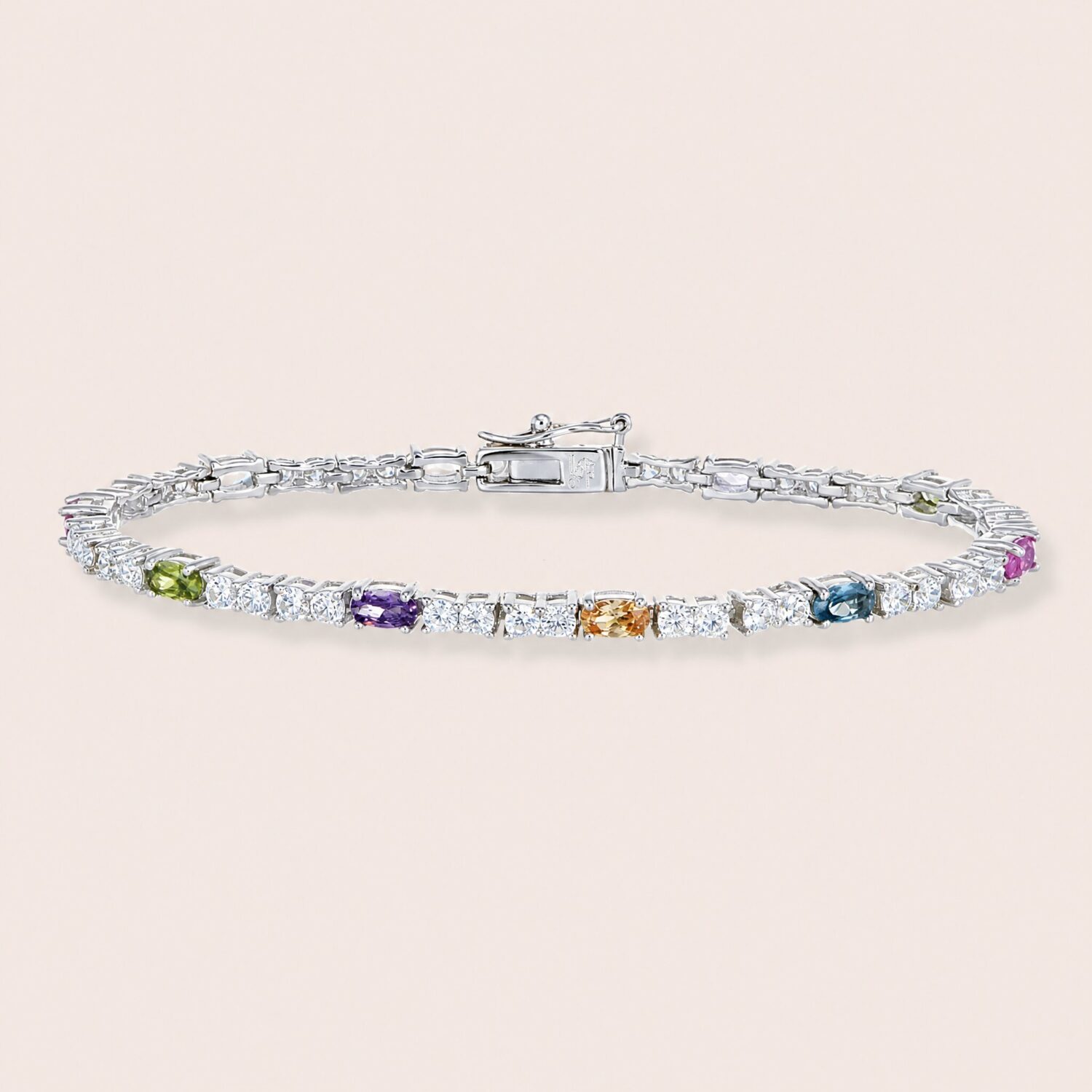 Bracciale tennis zirconi ovali colore