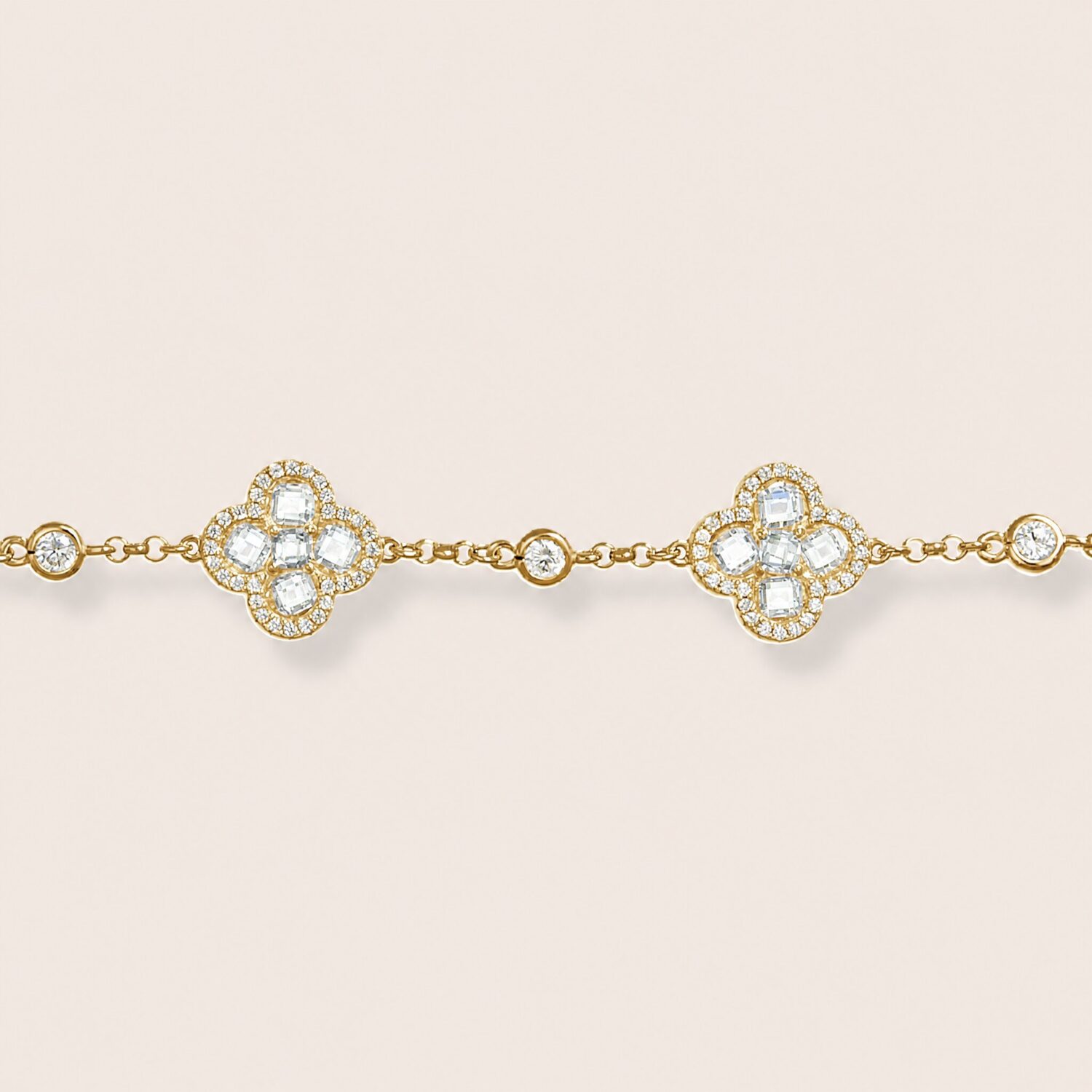 Bracciale Fleurs zirconi bianchi
