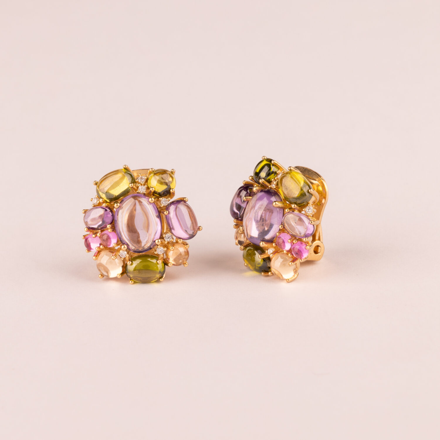 Orecchino multicolor cabochon
