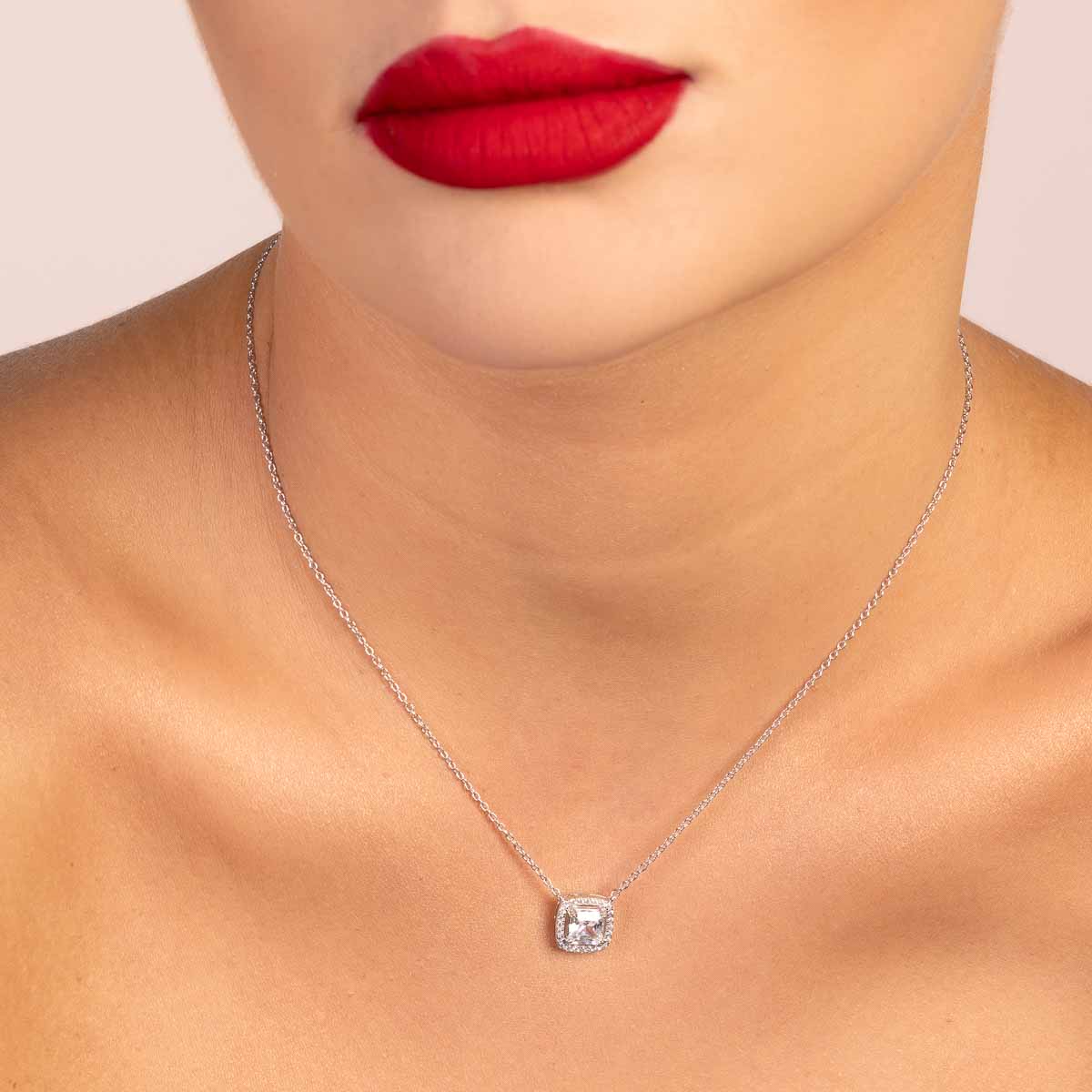 Collana punto luce zircone bianco