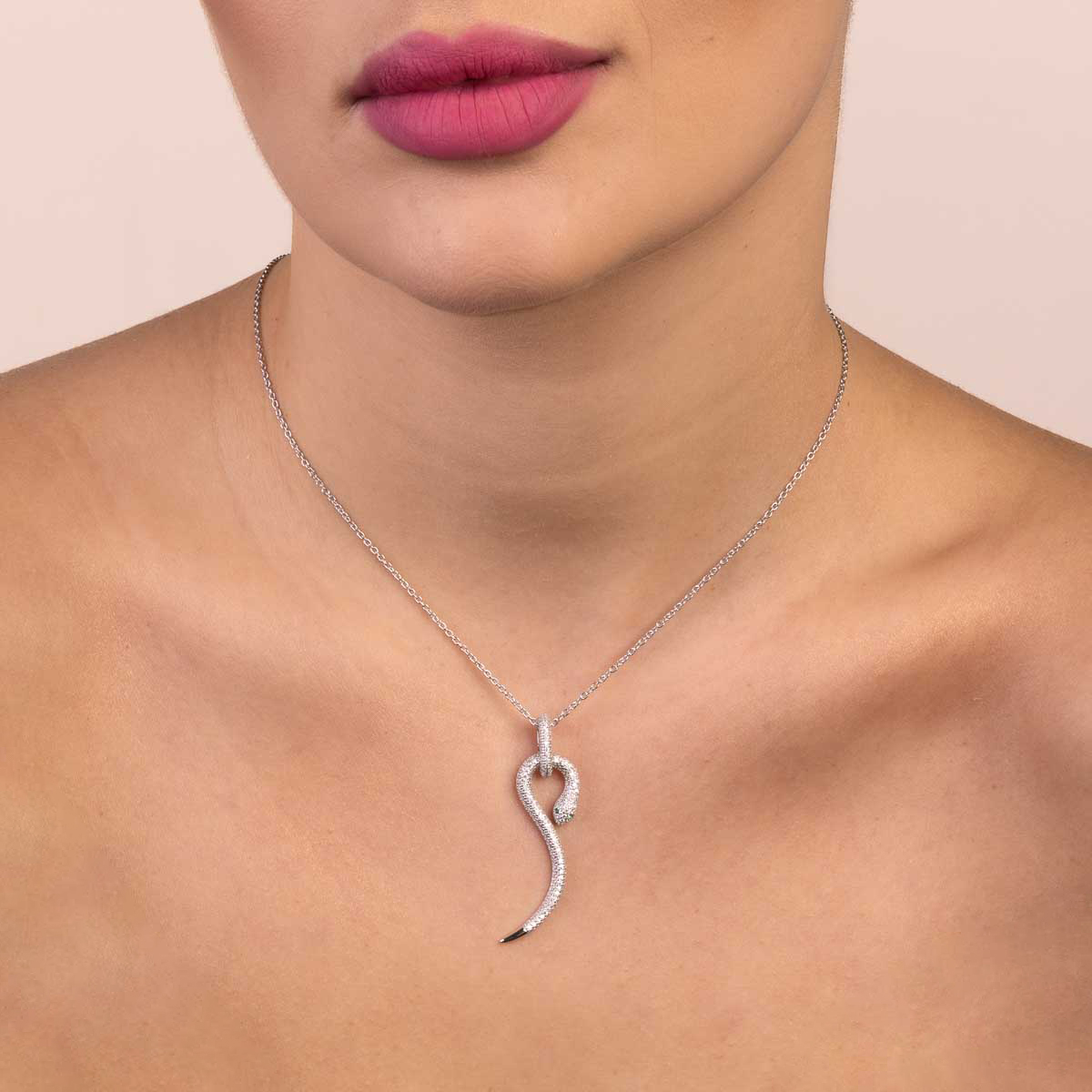 Pendente serpe pavè