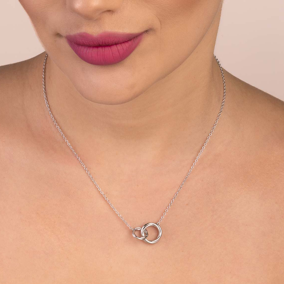 Collana doppio tondo liscio