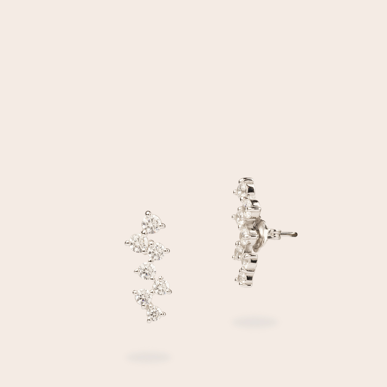 Orecchino Zig Zag zirconi bianchi