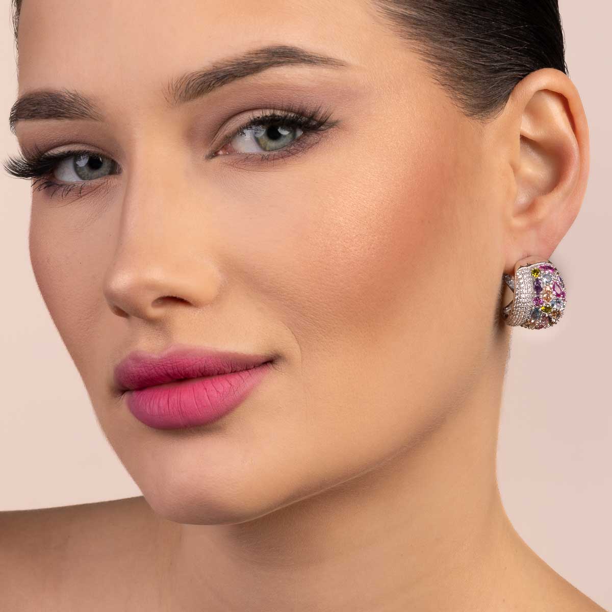 Orecchino Multicolor pave'