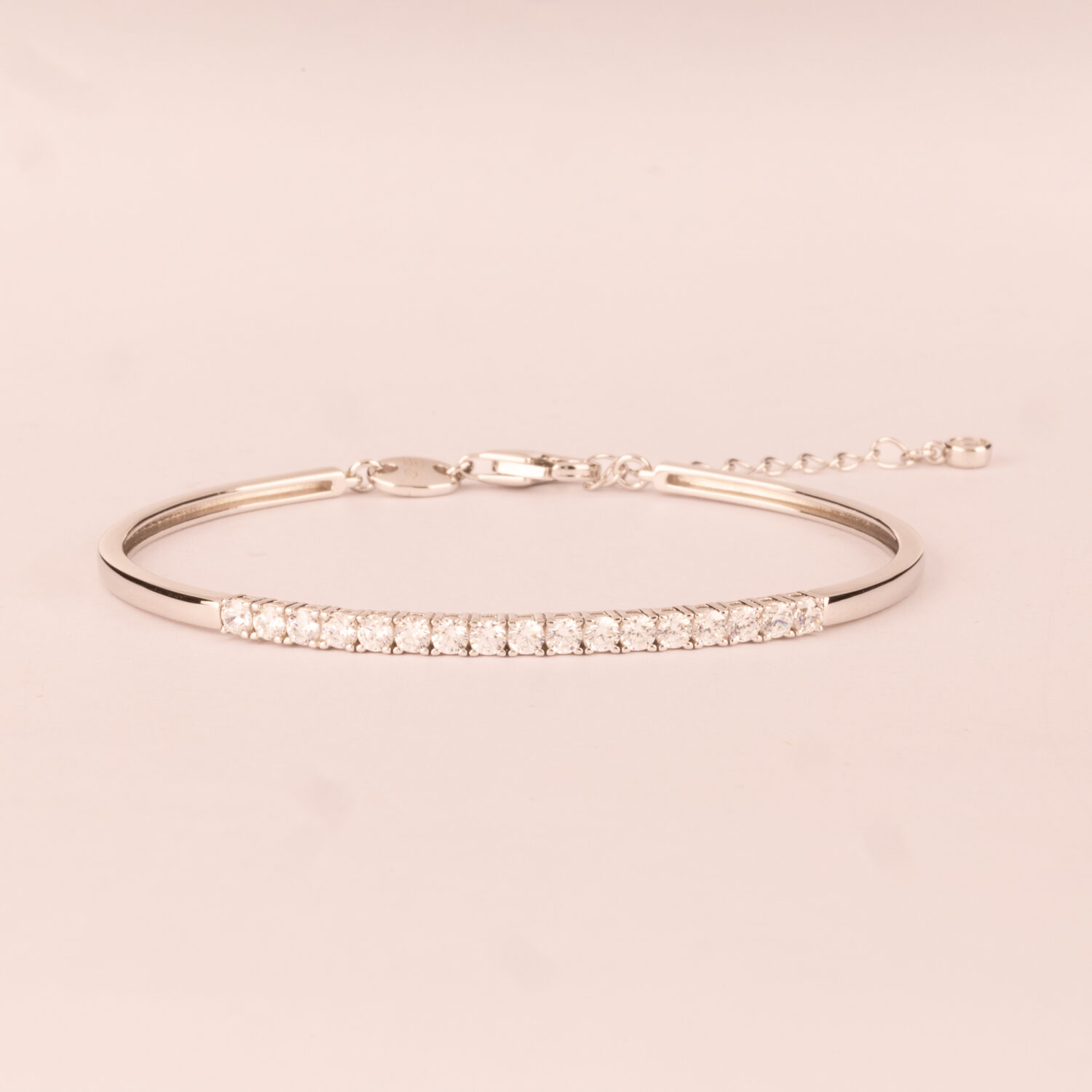 Bracciale bangle zirconi tondi