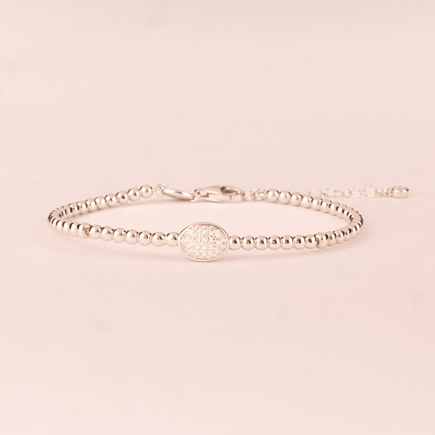 Bracciale bangle ovalino pave'