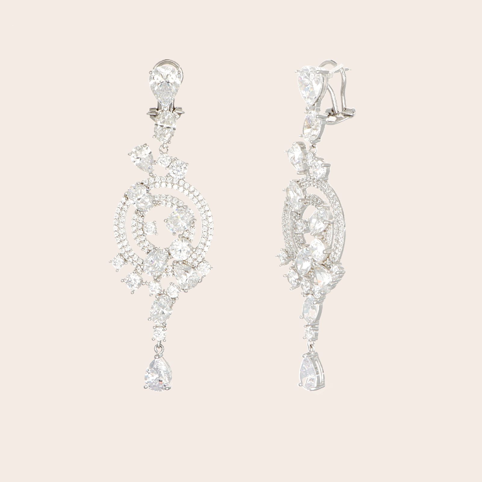 Orecchino cascata grappolo pave'
