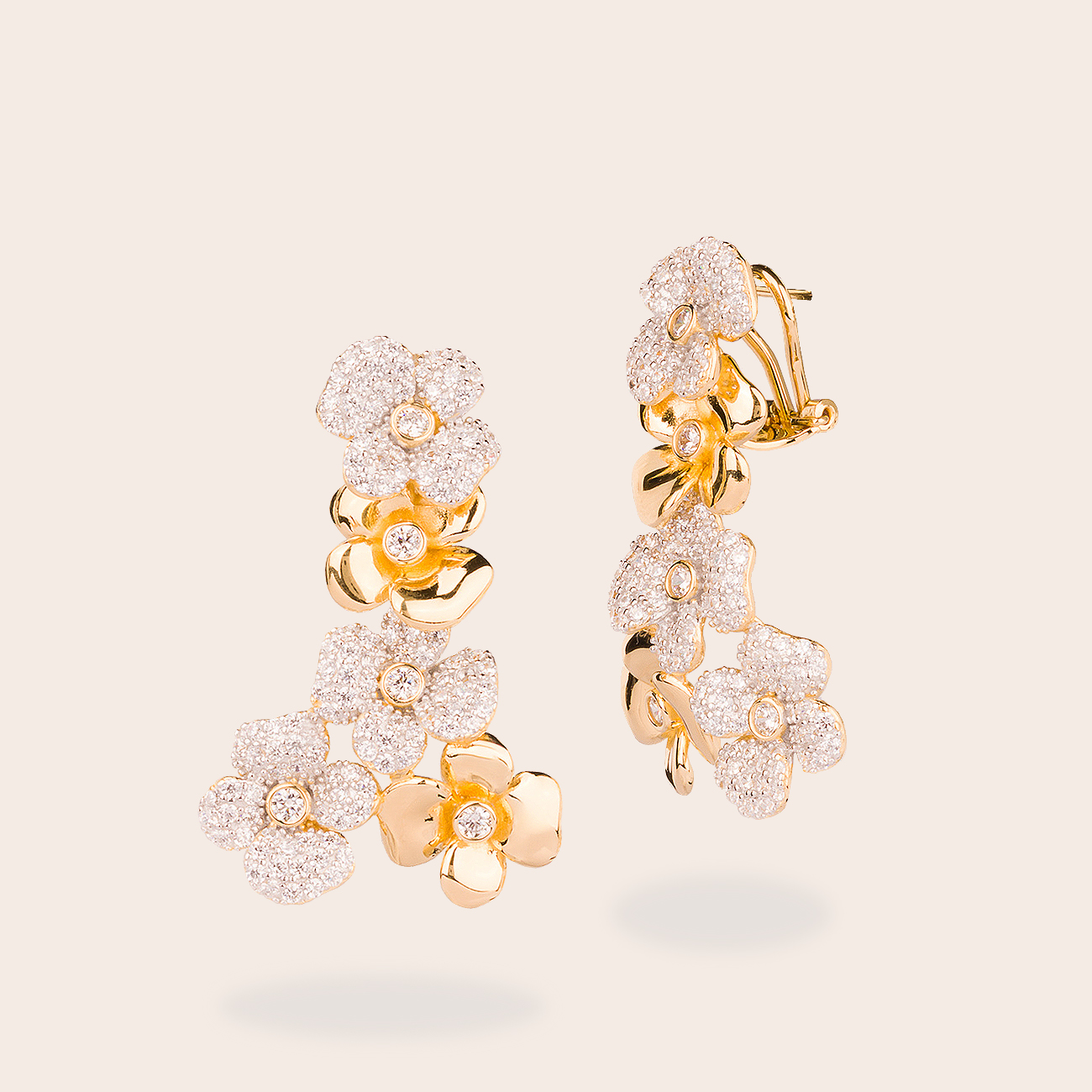 Orecchino cascata fiori