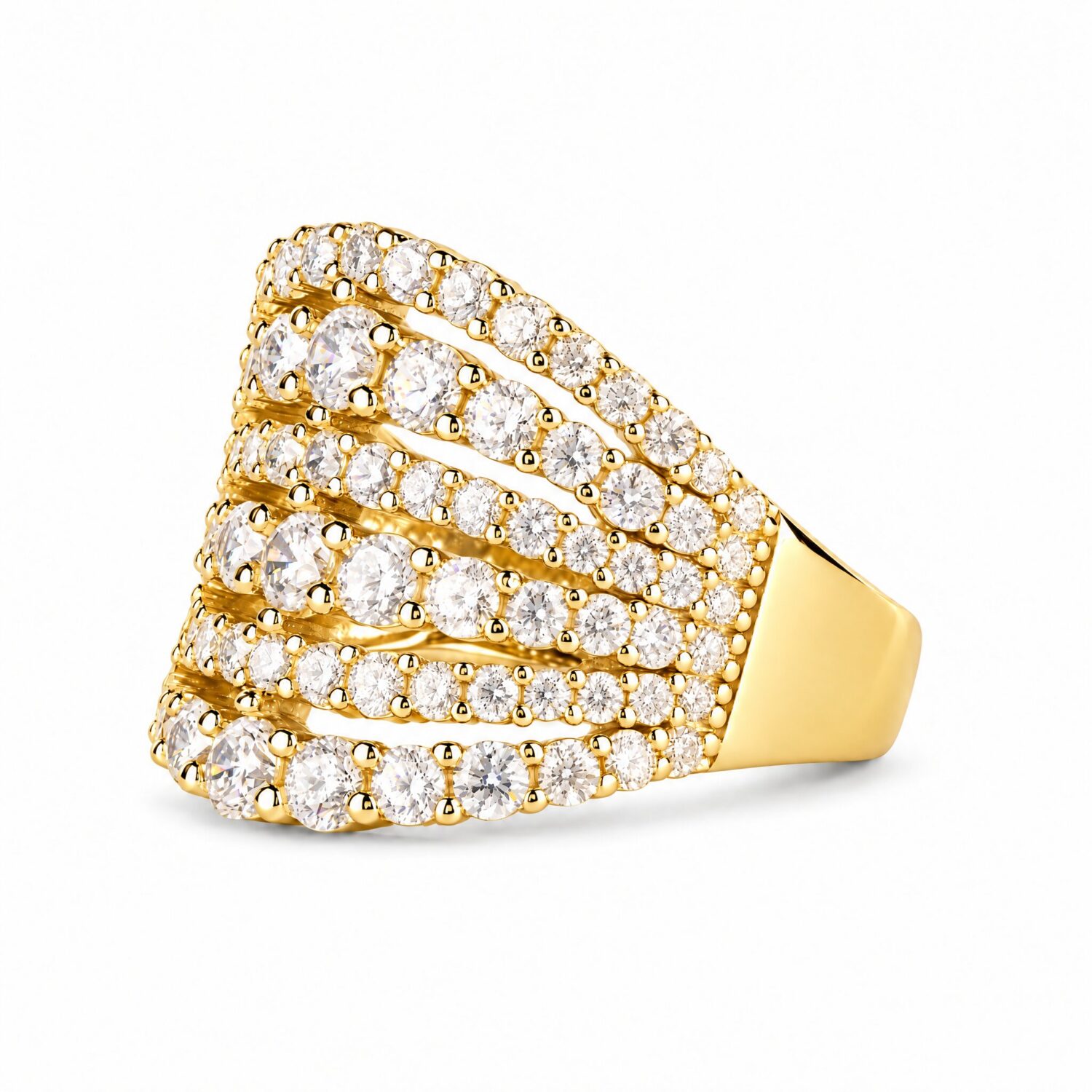 Anello fascia zirconi bianchi