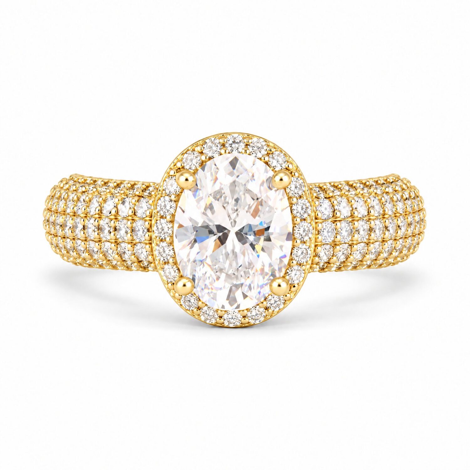 Anello pave' con pietra ovale