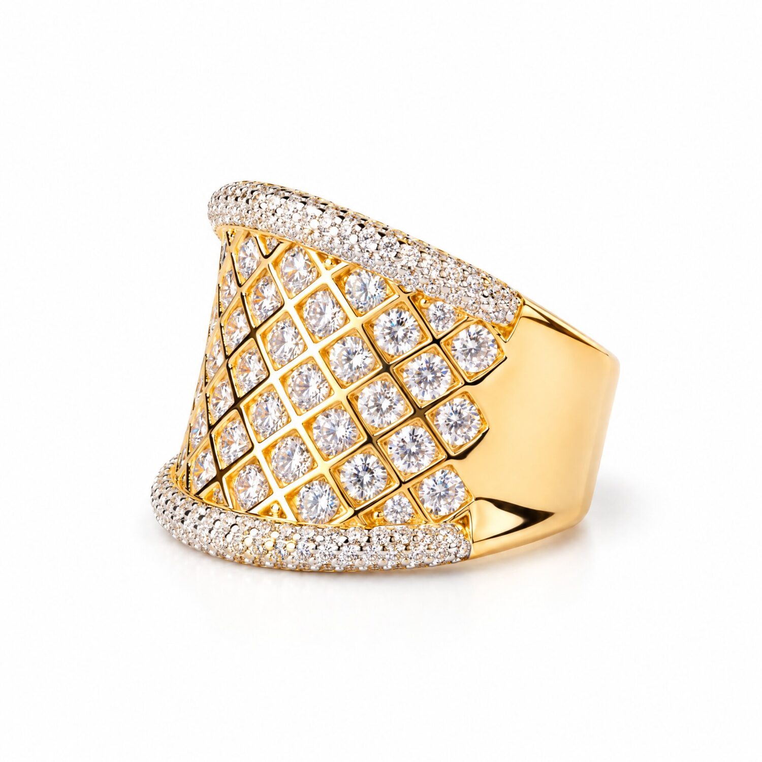 Anello fascia zirconi bianchi