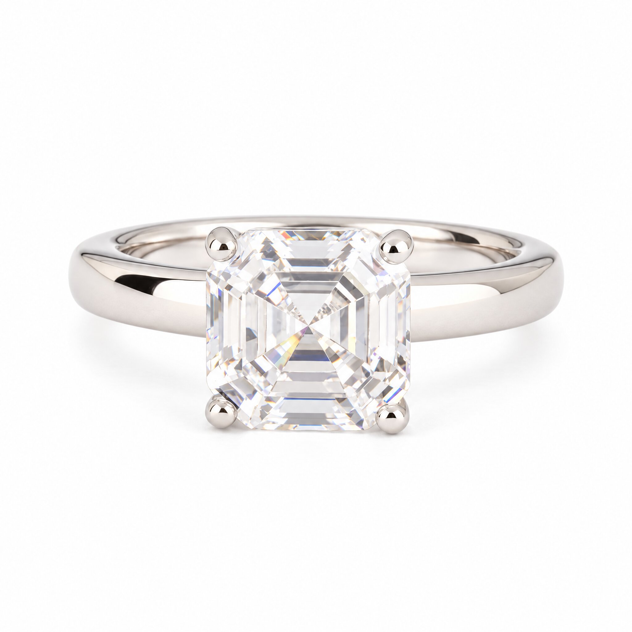Anello solitario taglio Princess 7 mm.